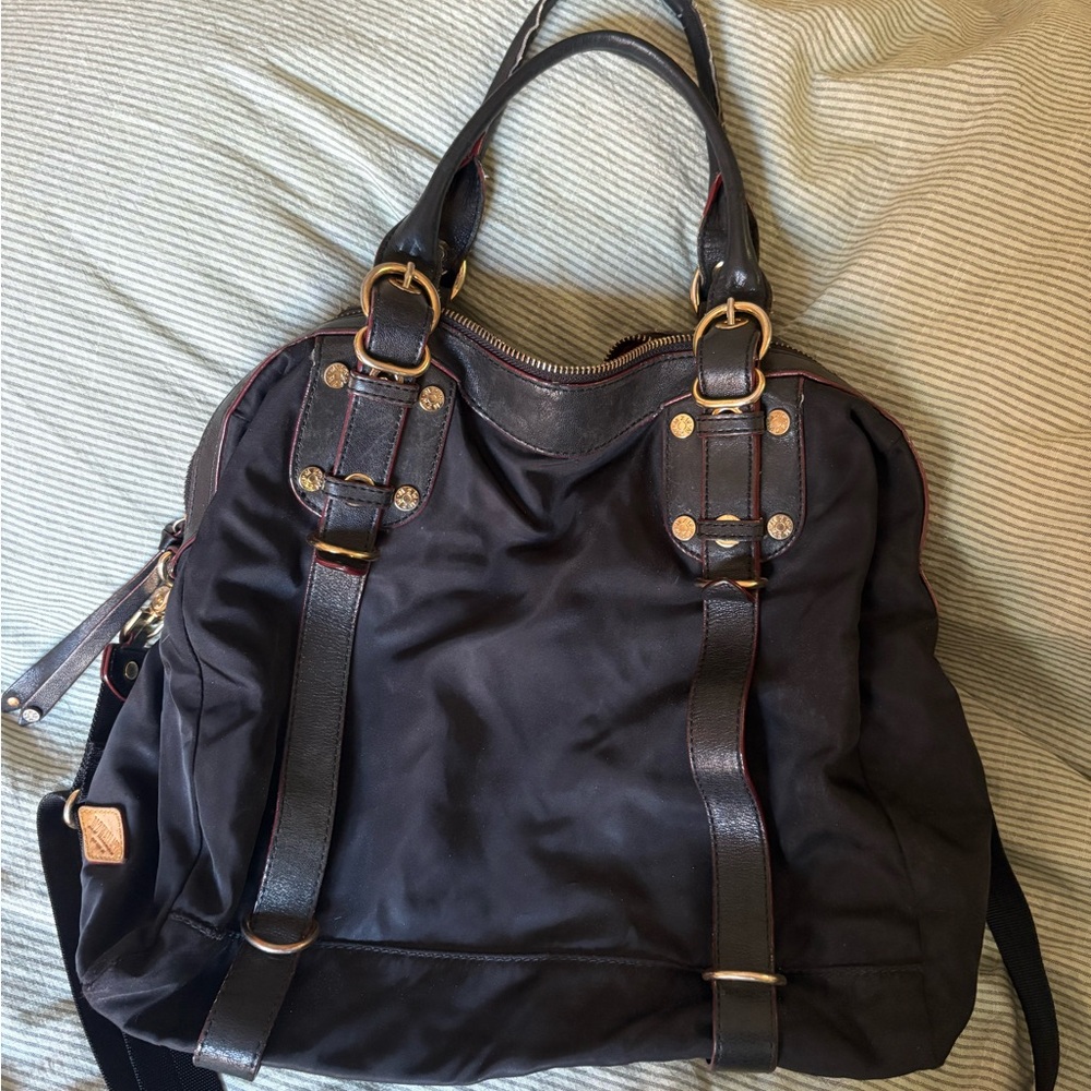 Vintage MZ Wallace Black Tote with Red Interior